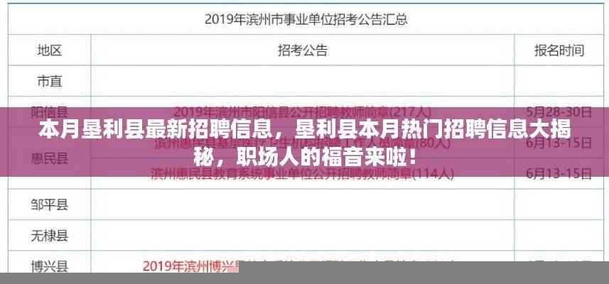 垦利县本月热门招聘信息揭秘,职场人的福音!