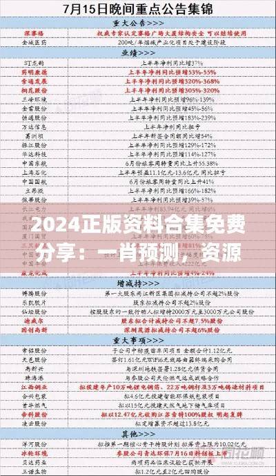 2024正版资料合集免费分享:一肖预测,资源策略详解_CPM553.68