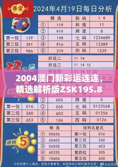 2004澳门新彩运连连,精选解析版ZSK195.87——极致推荐