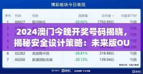 2024澳门今晚开奖号码揭晓,揭秘安全设计策略:未来版OUT465.26新视角