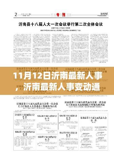 沂南最新人事变动通知及流程指南（11月12日更新）