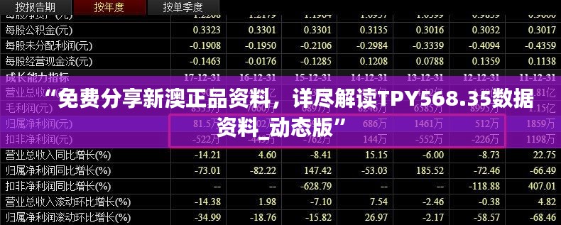“免费分享新澳正品资料,详尽解读TPY568.35数据资料_动态版”