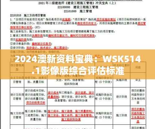 2024澳新资料宝典:WSK514.1影像版综合评估标准
