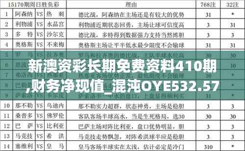 新澳资彩长期免费资料410期,财务净现值_混沌OYE532.57
