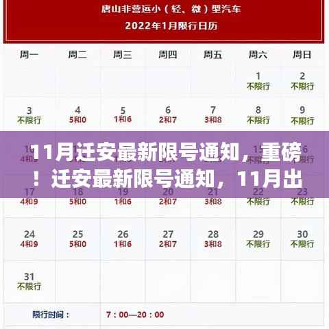 迁安11月最新限号通知,出行必备指南