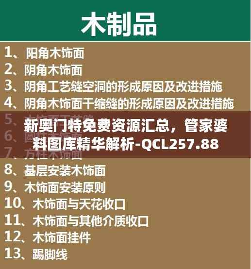 新奥门特免费资源汇总,管家婆料图库精华解析-QCL257.88