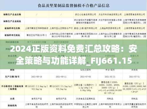 2024正版资料免费汇总攻略：安全策略与功能详解_FIJ661.15版