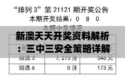 新澳天天开奖资料解析:三中三安全策略详解_简易QPS140.5版