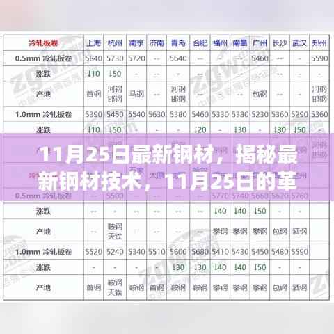 揭秘最新钢材技术革新进展,11月25日最新钢材揭秘