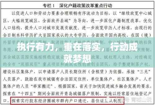 执行有力,重在落实,行动成就梦想