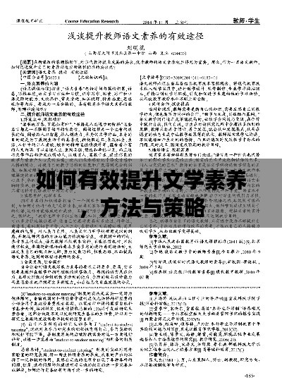 如何有效提升文学素养,方法与策略