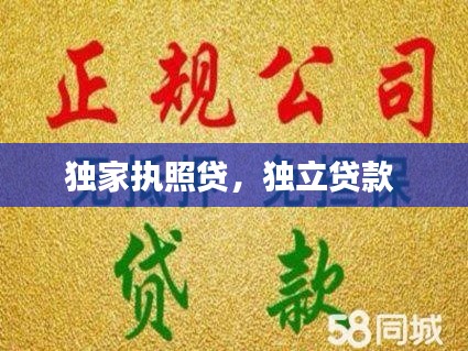 独家执照贷,独立贷款
