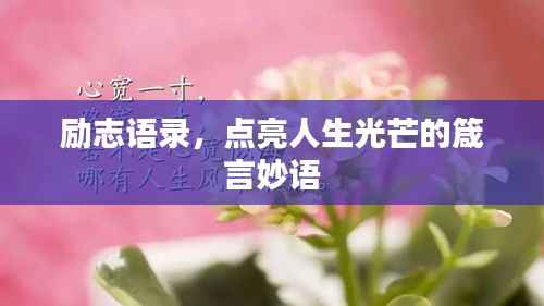 励志语录,点亮人生光芒的箴言妙语