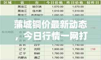 蒲城铜价最新动态,今日行情一网打尽!