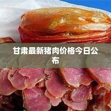 甘肃最新猪肉价格今日公布