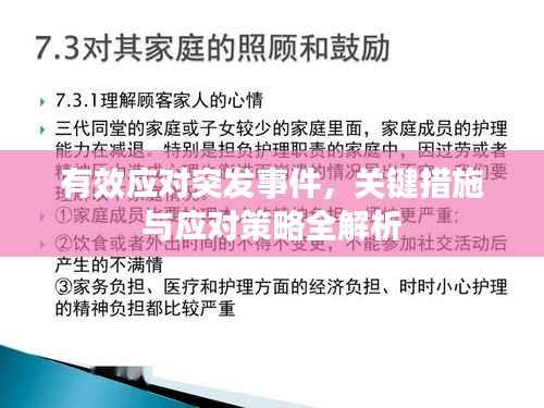有效应对突发事件,关键措施与应对策略全解析