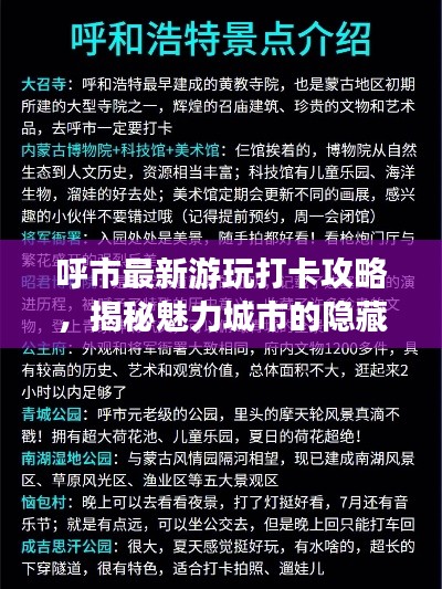 呼市最新游玩打卡攻略,揭秘魅力城市的隐藏秘密